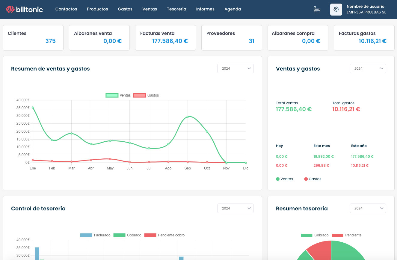 Dashboard App Billtonic